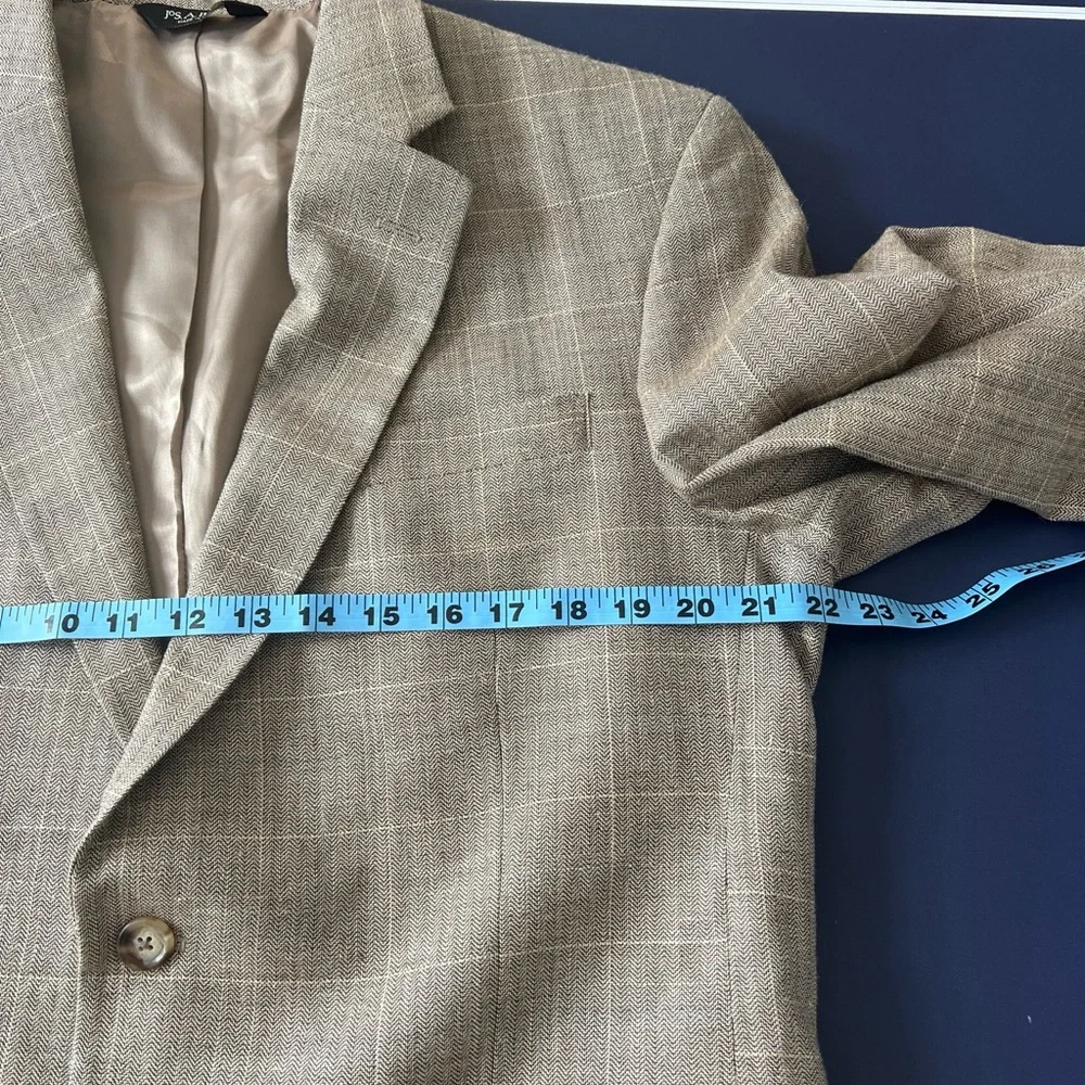 Jos A‎ Bank Silk Blend Mens Blazer Brown Sport Coat Jacket Size 41R